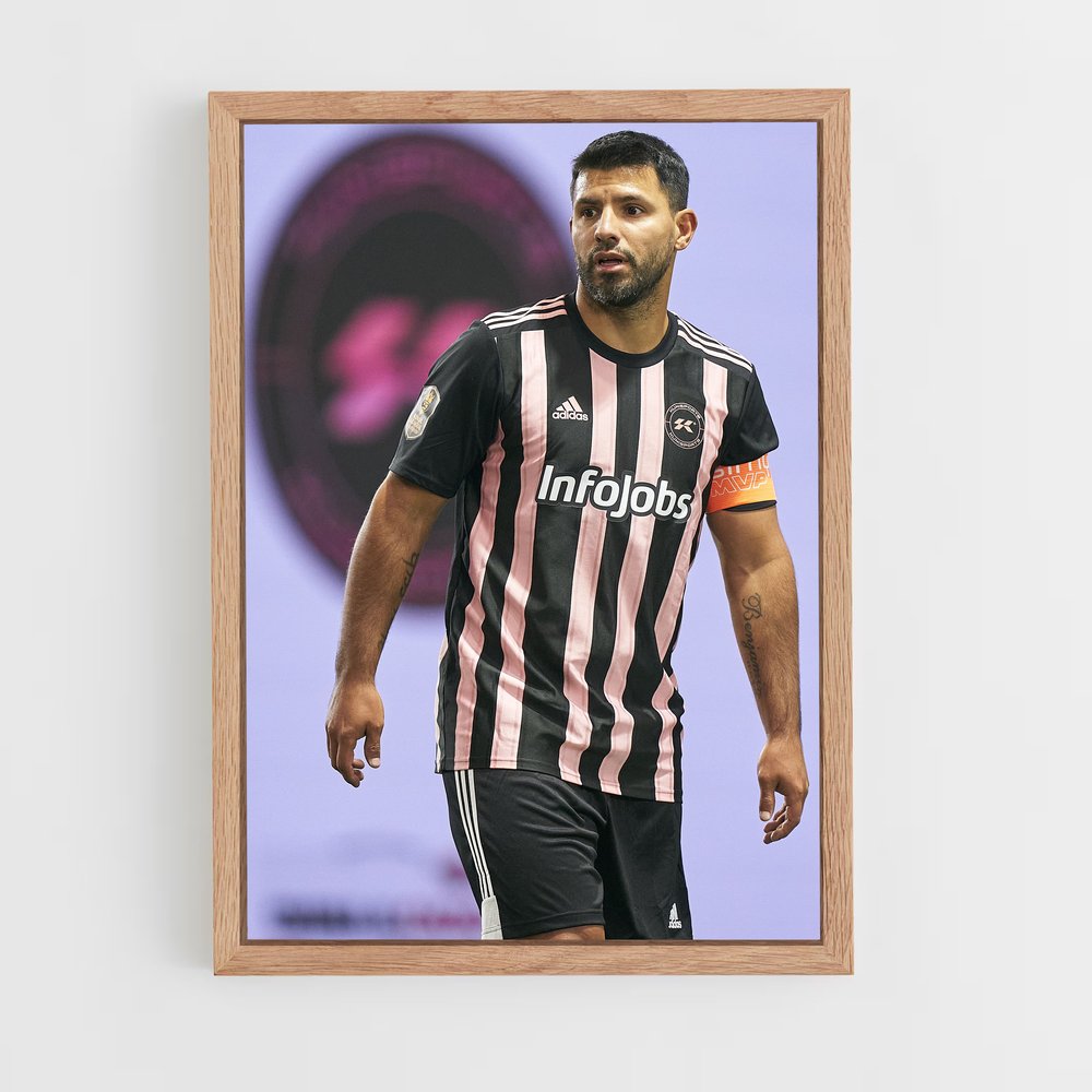 ap-sergio aguero-6 cadre Bois clair