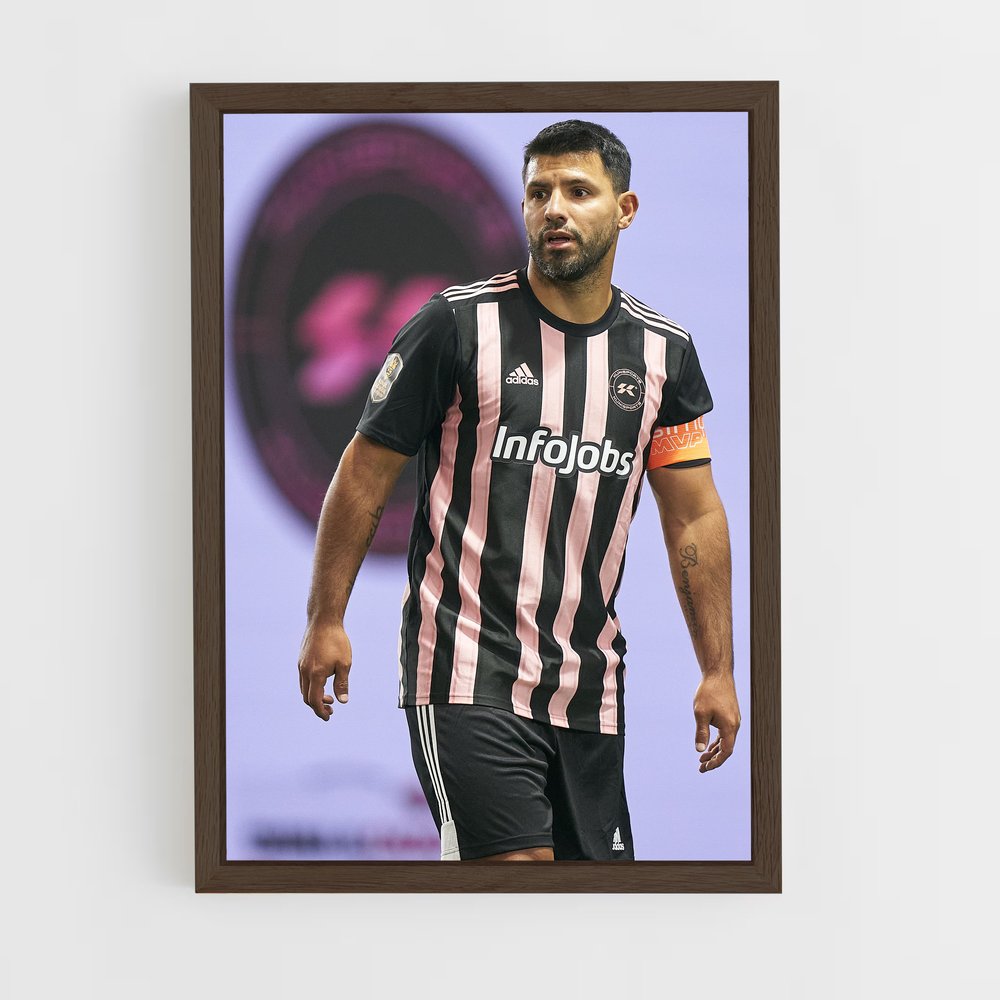 ap-sergio aguero-6 cadre Bois foncé