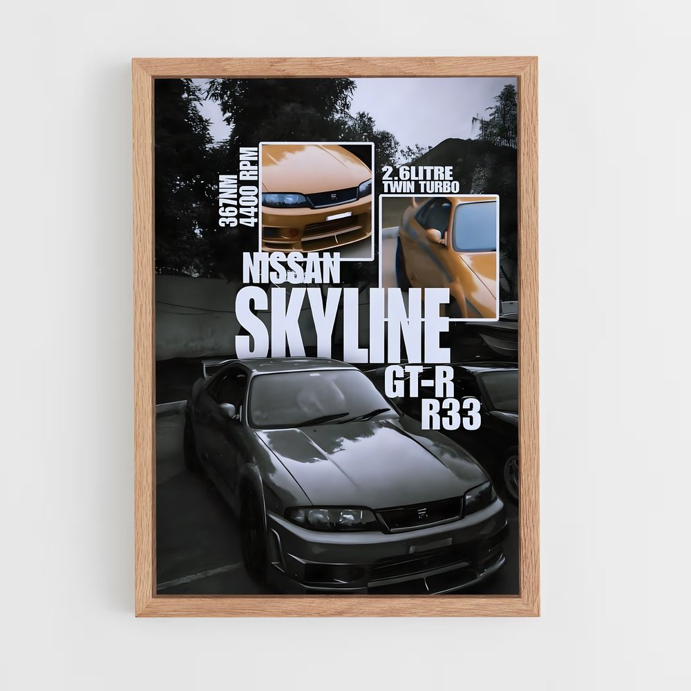 ap-skyline gt-r r33-3 cadre Bois clair