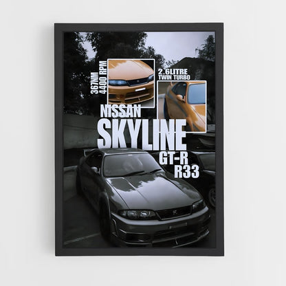 ap-skyline gt-r r33-3 cadre Noir
