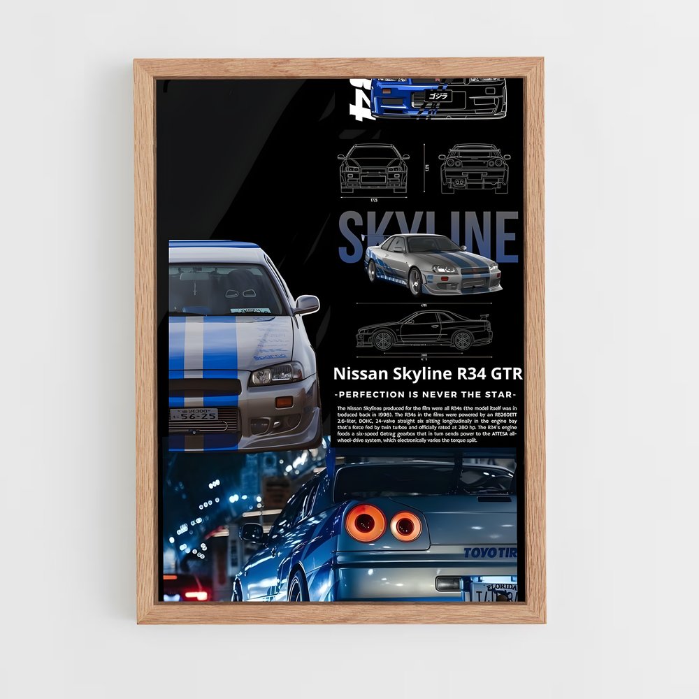 ap-skyline gt-r r34-1 cadre Bois clair