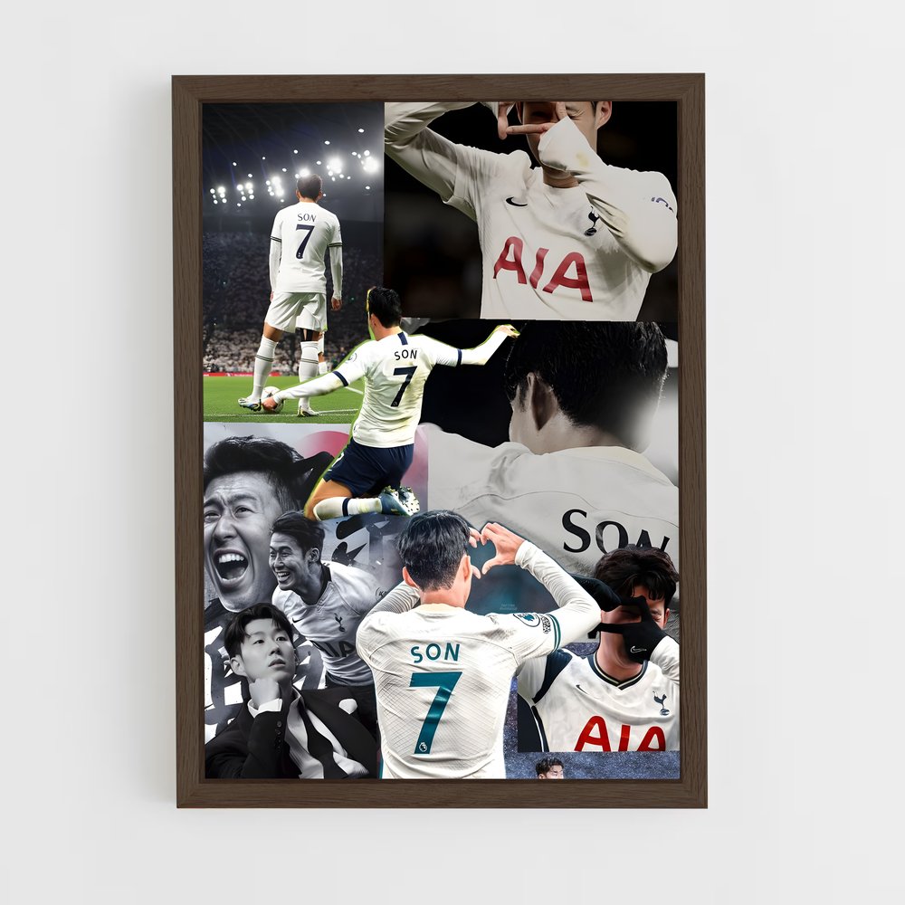 ap-son heung-min-10 cadre Bois foncé
