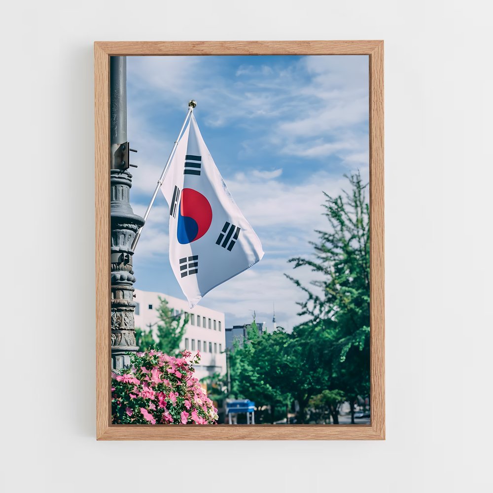 ap-south korea flag-4 cadre Bois clair