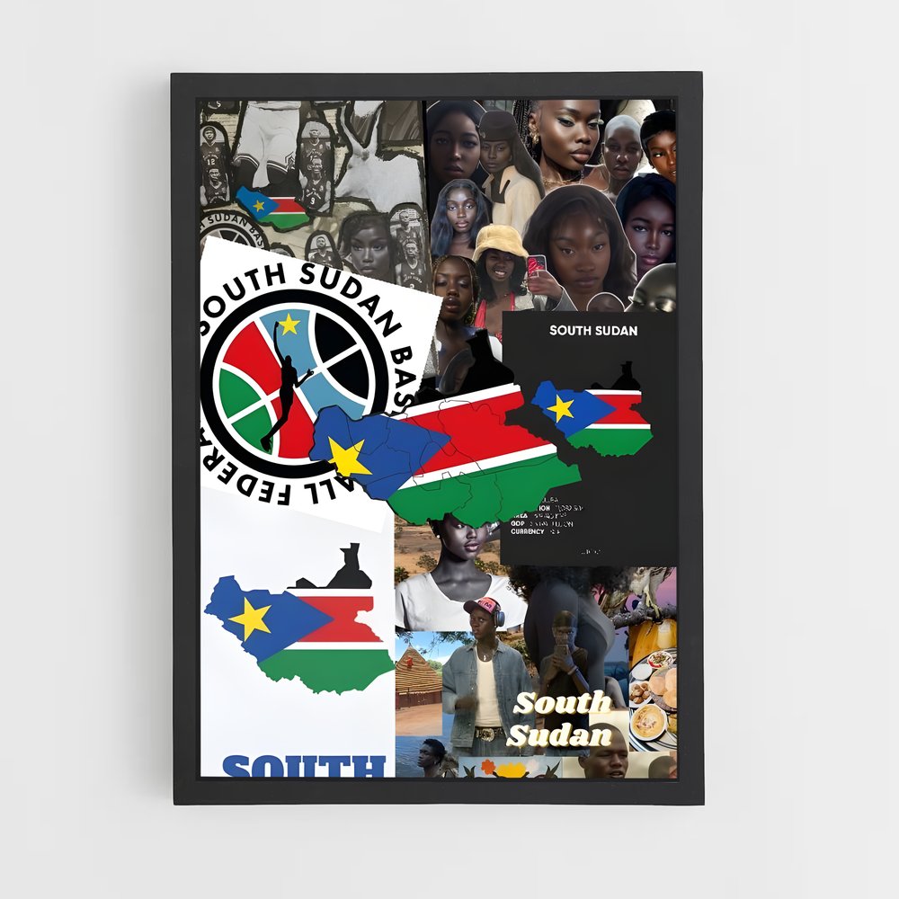 ap-south sudan flag-2 cadre Noir