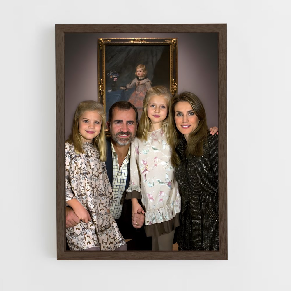 ap-spanish royal family-1 cadre Bois foncé