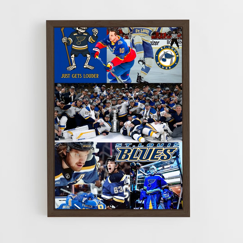 ap-st. louis blues-4 cadre Bois foncé