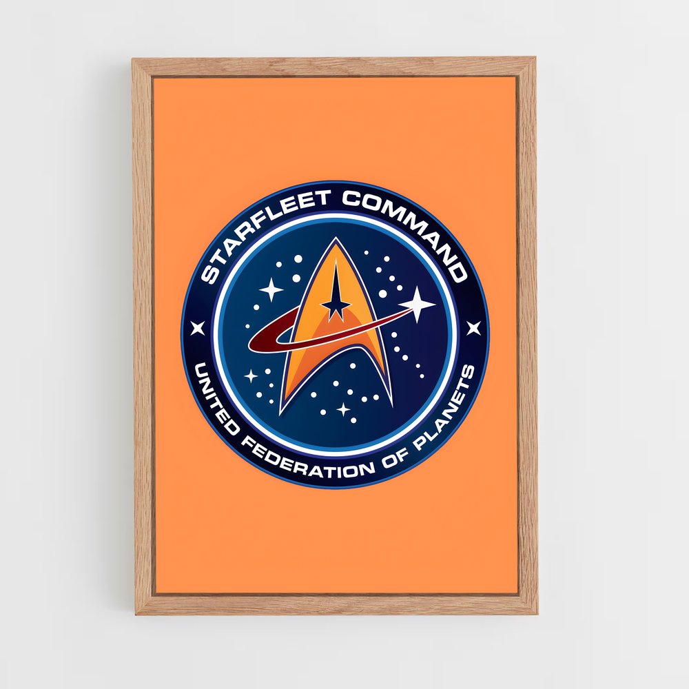 ap-starfleet logo-2 cadre Bois clair