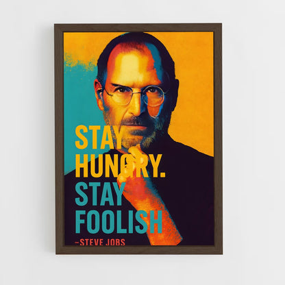ap-stay hungry stay foolish-3 cadre Bois foncé