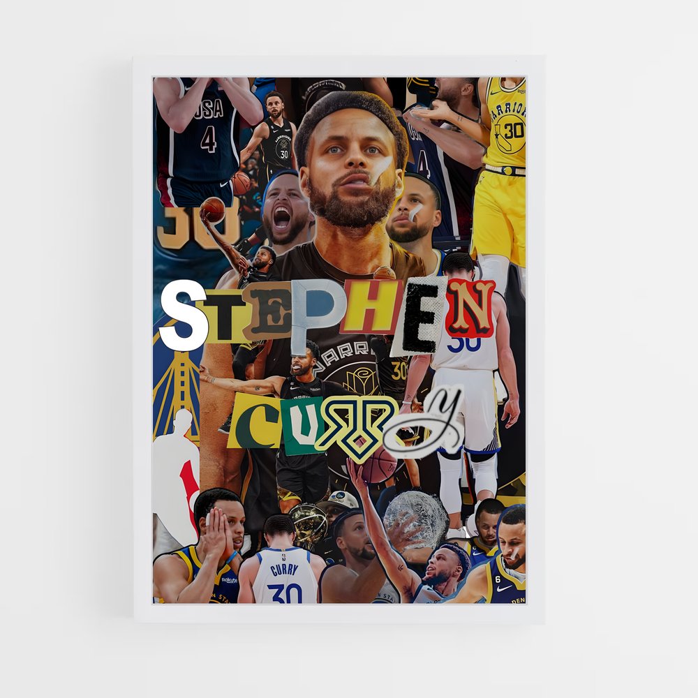 ap-stephen curry-10 cadre Blanc