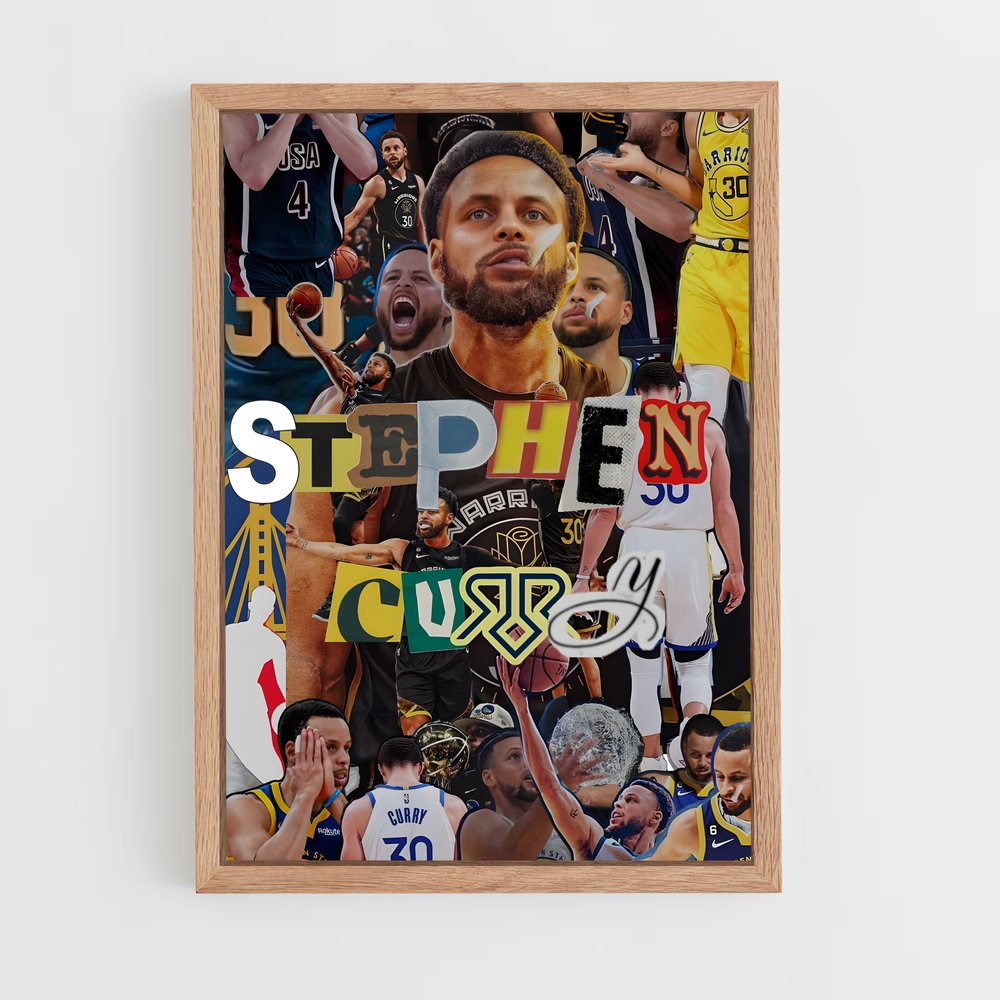 ap-stephen curry-10 cadre Bois clair