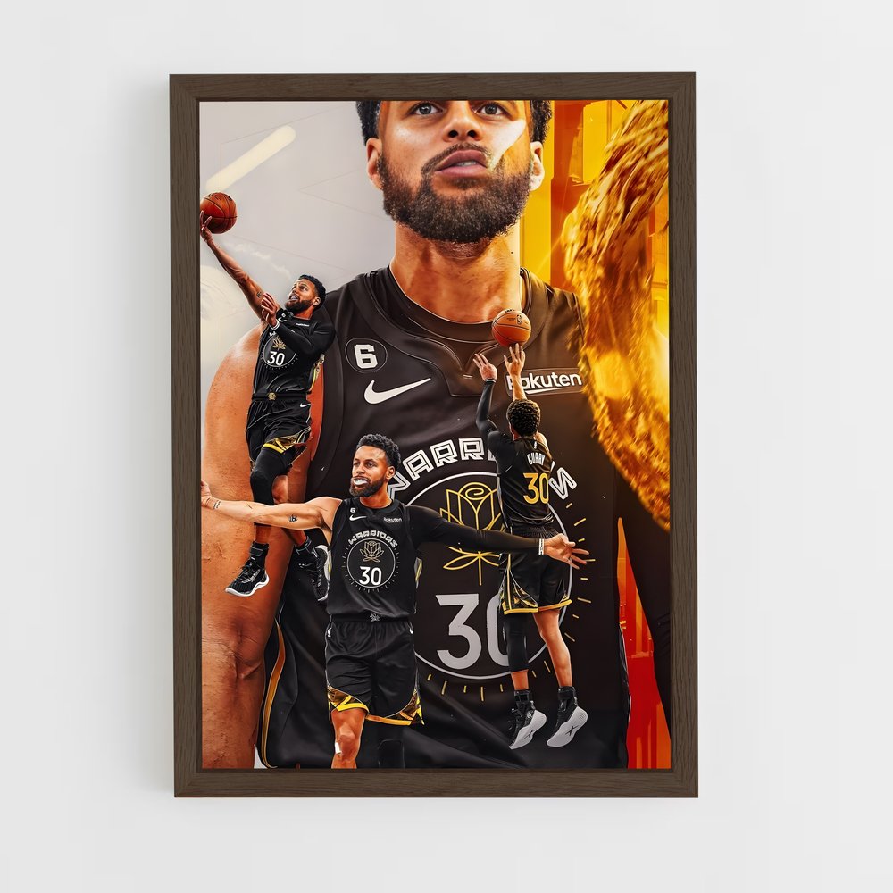 ap-stephen curry-4 cadre Bois foncé