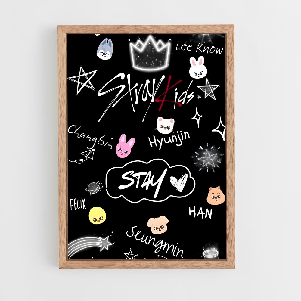 ap-stray kids-6 cadre Bois clair