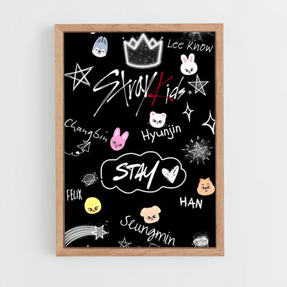 ap-stray kids-6 cadre Bois clair
