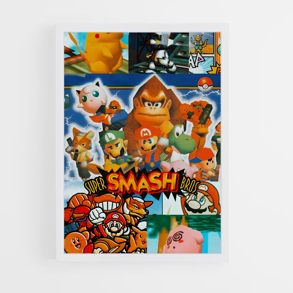 ap-super smash bros-5 cadre Blanc