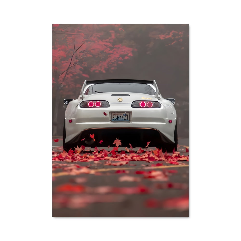 Poster Corvette et Cerisier Rouge