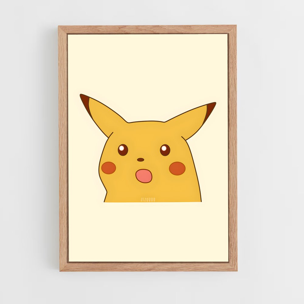 ap-surprised pikachu-1 cadre Bois clair