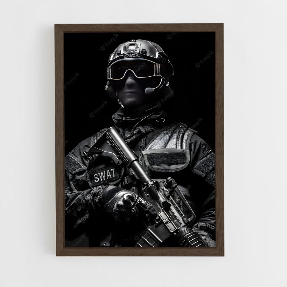 ap-swat team-2 cadre Bois foncé