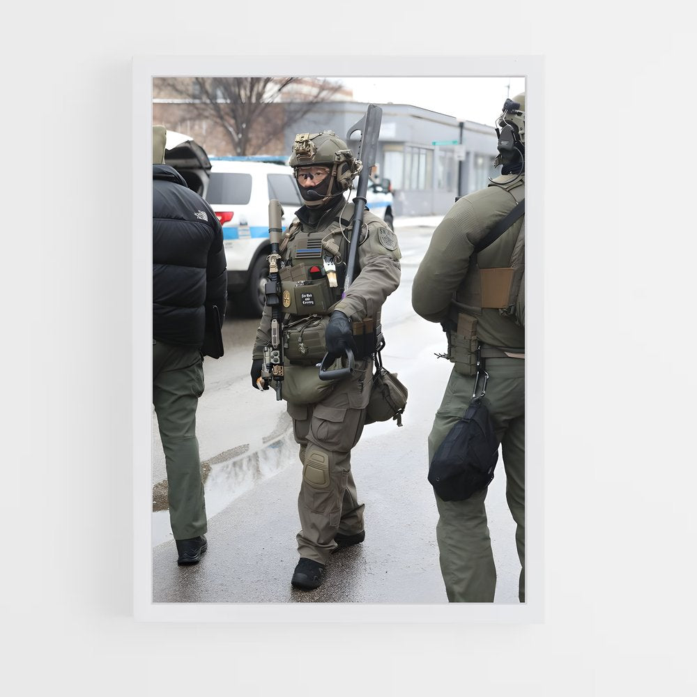 ap-swat team-8 cadre Blanc