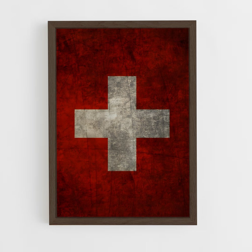 ap-switzerland flag-2 cadre Bois foncé