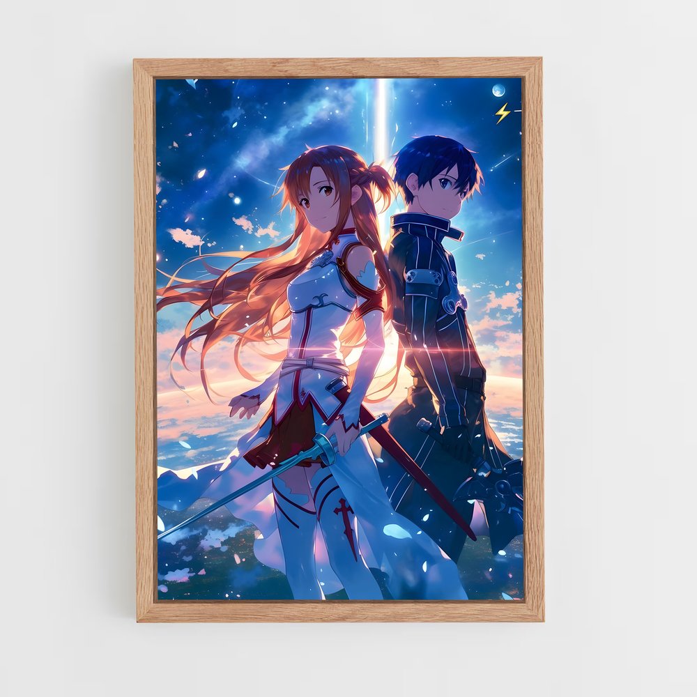 ap-sword art online-2 cadre Bois clair