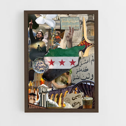 ap-syria flag-1 cadre Bois foncé