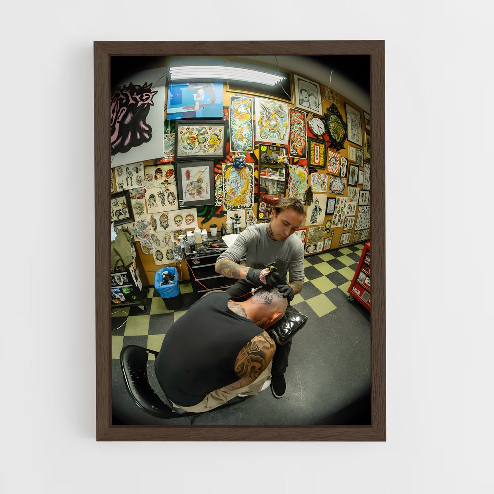 ap-tattoo artist-14 cadre Bois foncé