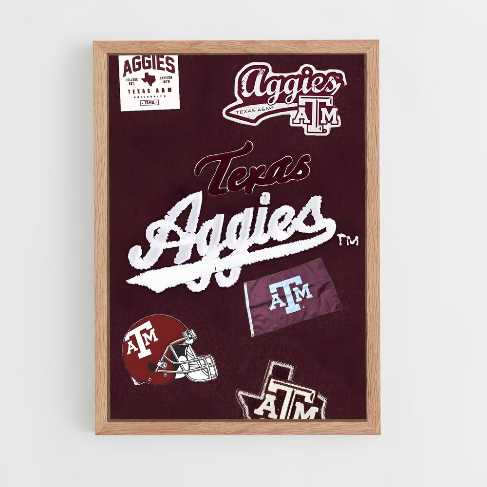 ap-texas aandm aggies-7 cadre Bois clair