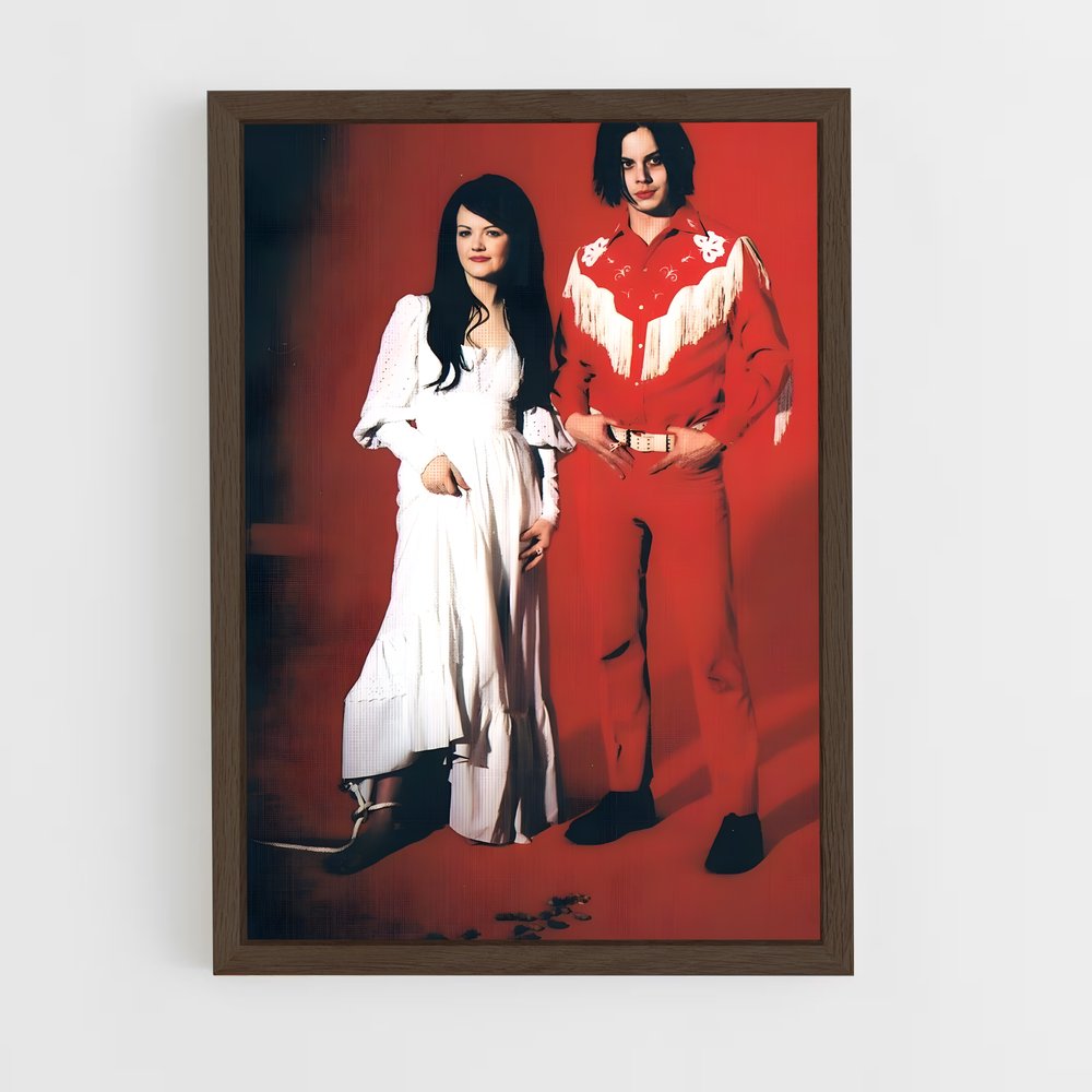 ap-the white stripes-2 cadre Bois foncé