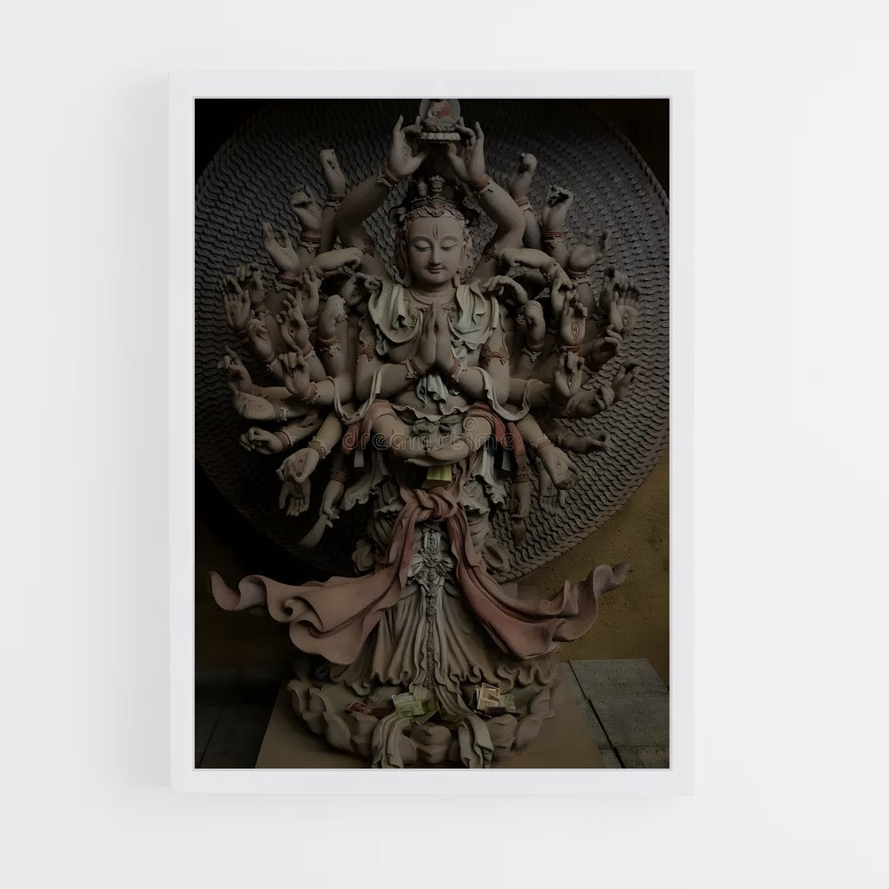 ap-thousand arm buddha-4 cadre Blanc