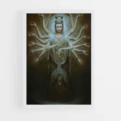 ap-thousand arm buddha-9 cadre Blanc