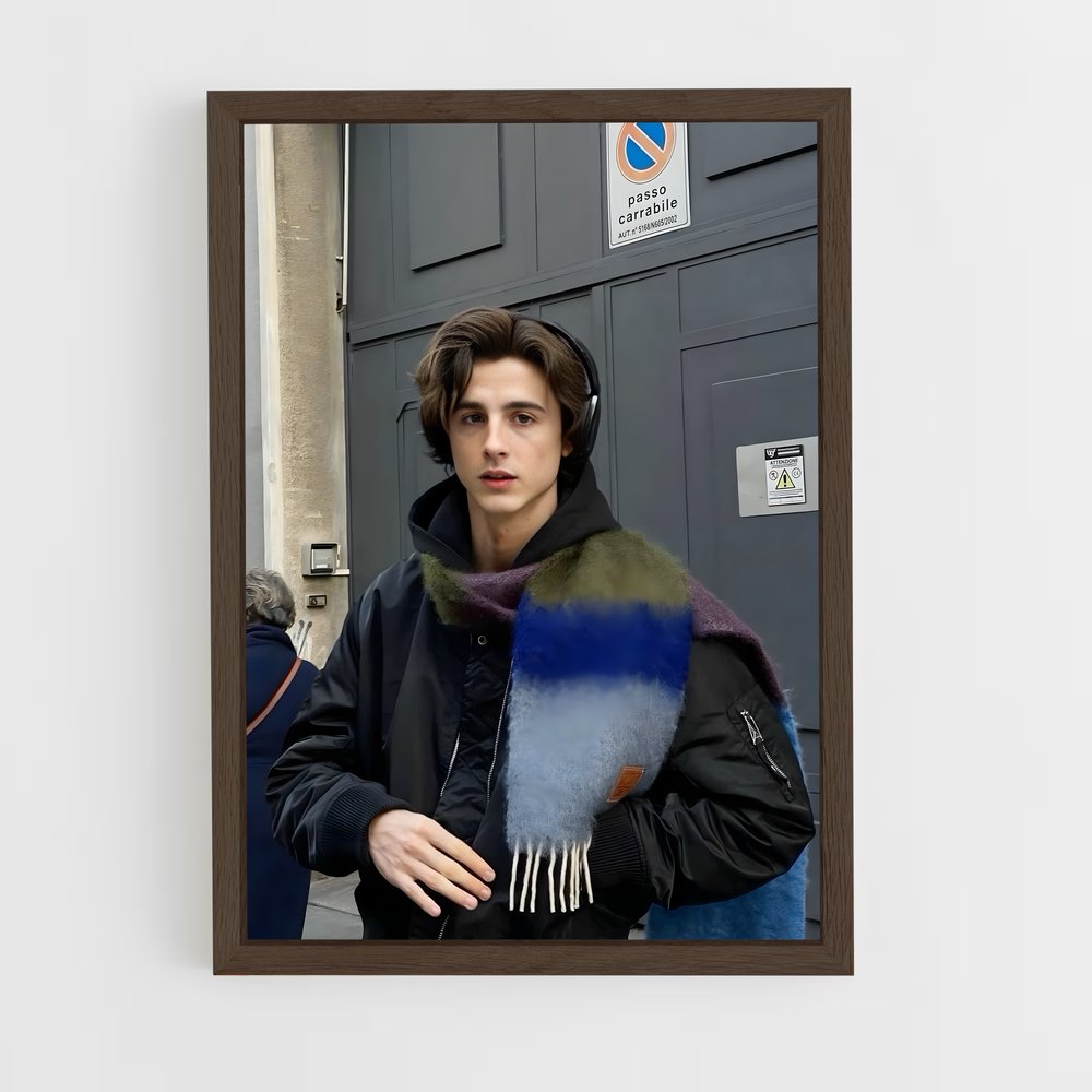 ap-timothee chalamet-1 cadre Bois foncé