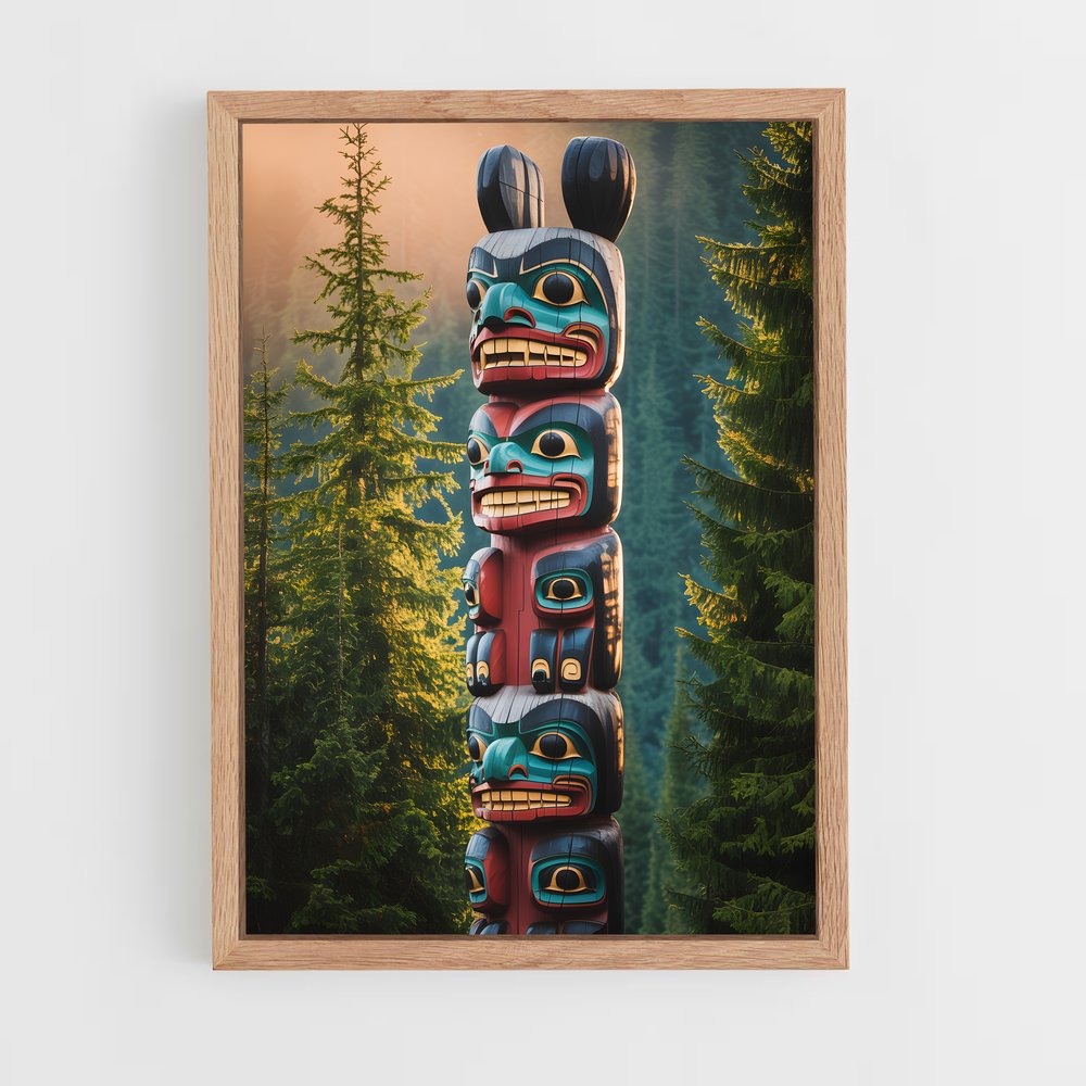 ap-totem poles-3 cadre Bois clair