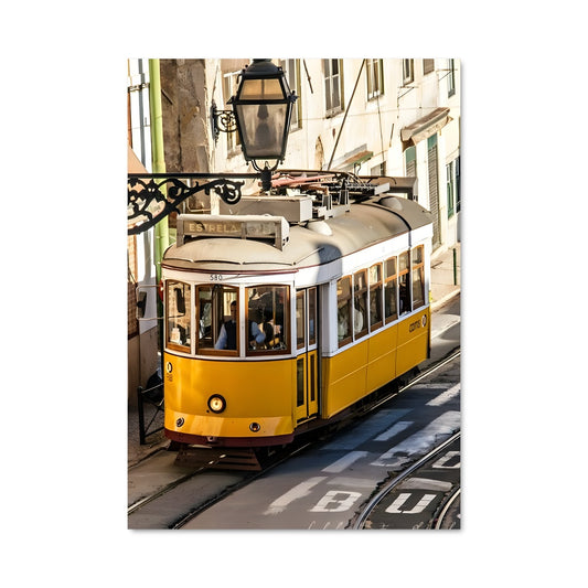 Poster Tram Jaune à Lisbonne