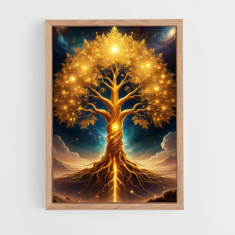 ap-tree of life-8 cadre Bois clair