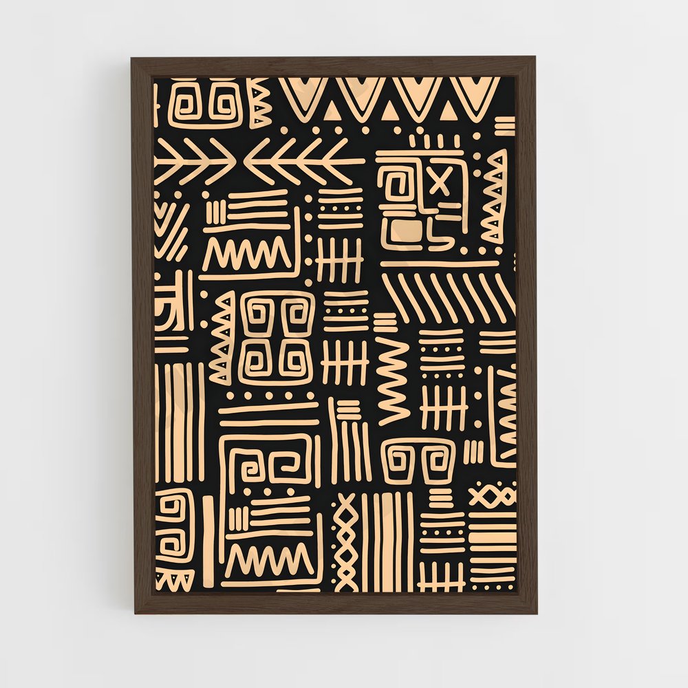 ap-tribal patterns-1 cadre Bois foncé
