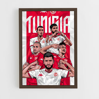 ap-tunisia national football team-2 cadre Bois foncé