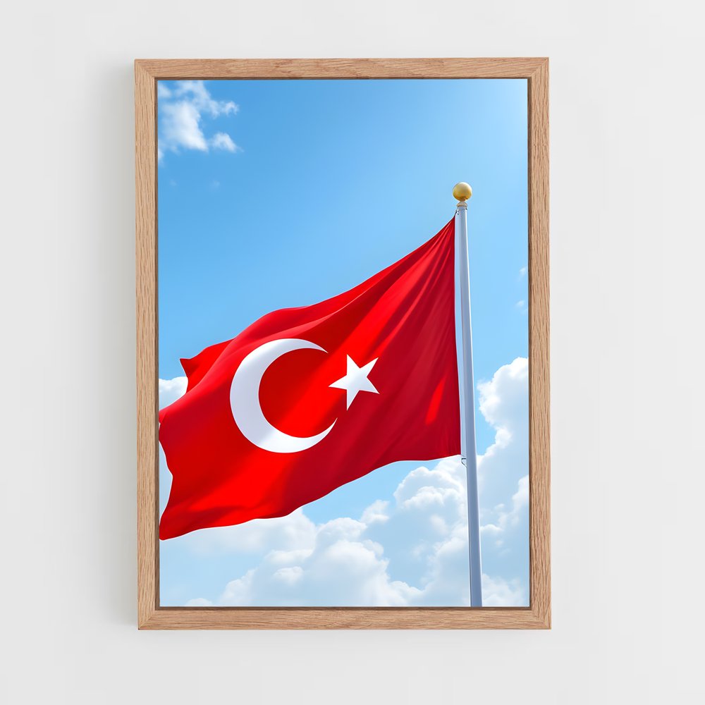 ap-turkey flag-3 cadre Bois clair