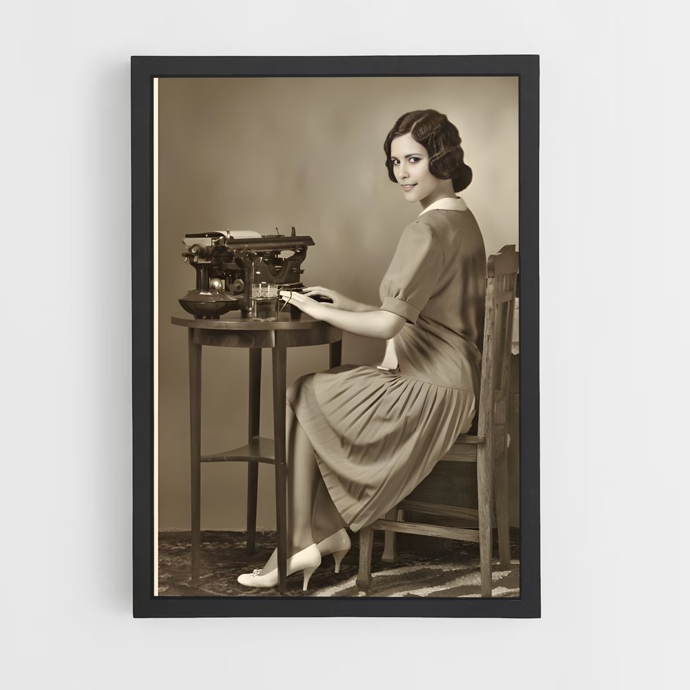 ap-typewriter secretary-2 cadre Noir