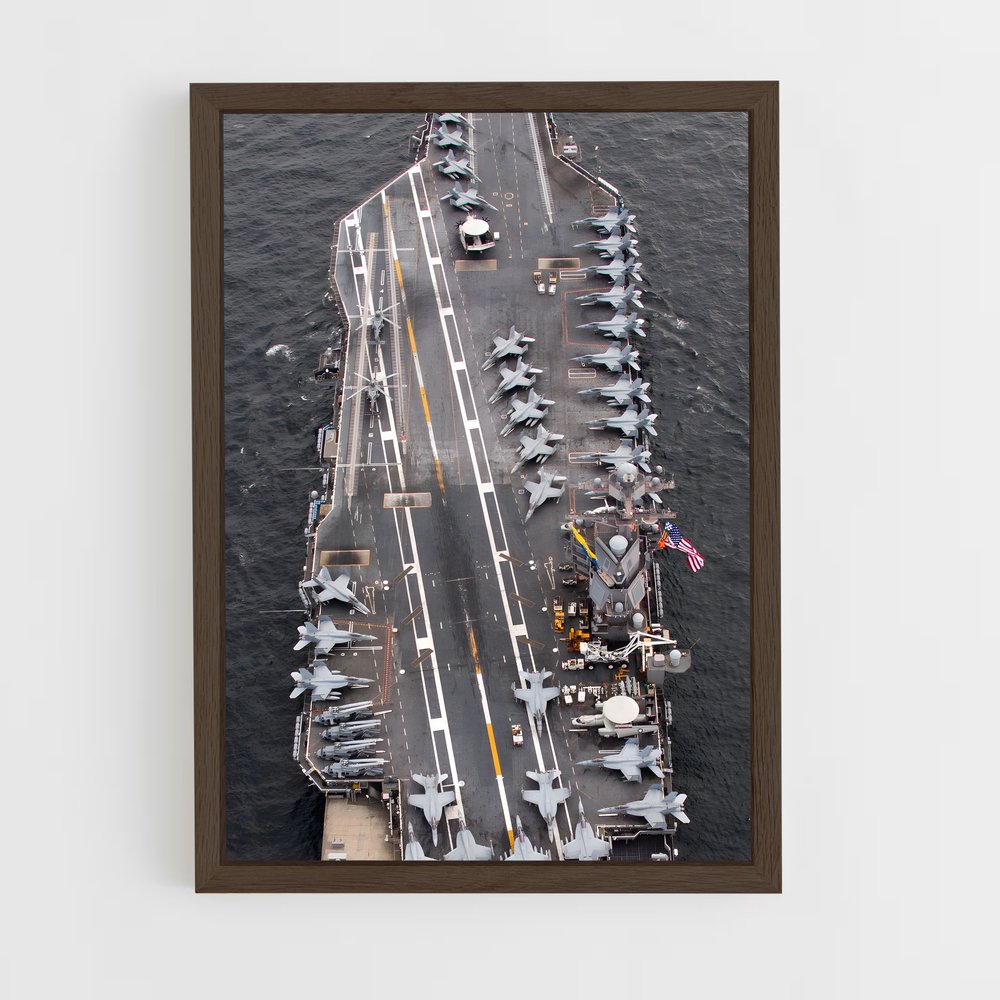 ap-uss gerald r ford-3 cadre Bois foncé