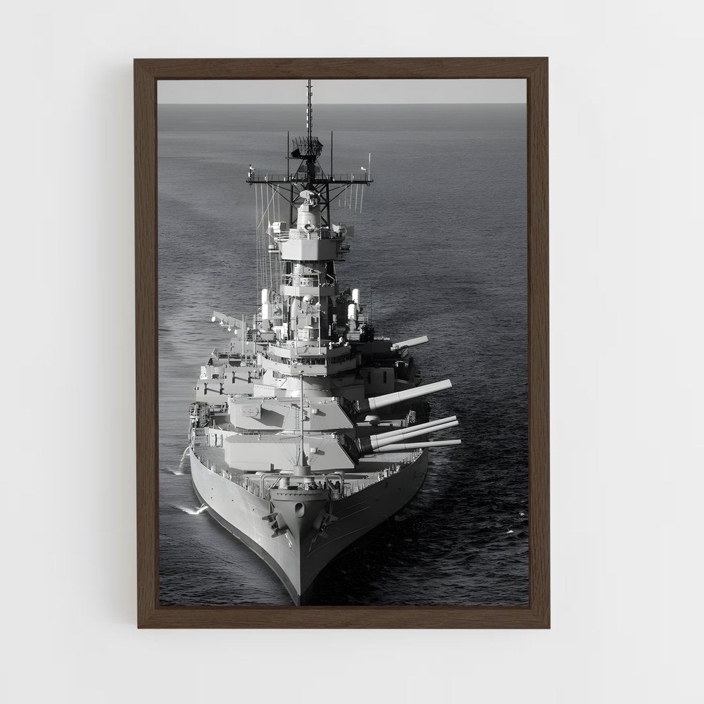 ap-uss iowa-2 cadre Bois foncé
