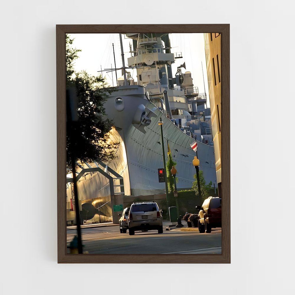 ap-uss wisconsin-3 cadre Bois foncé