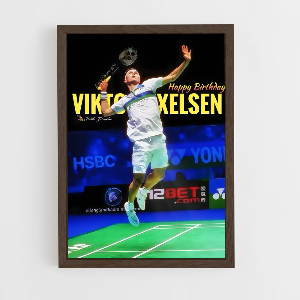 ap-viktor axelsen-2 cadre Bois foncé