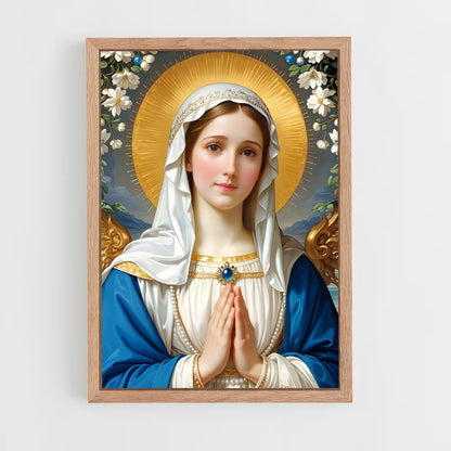 ap-virgin mary-8 cadre Bois clair