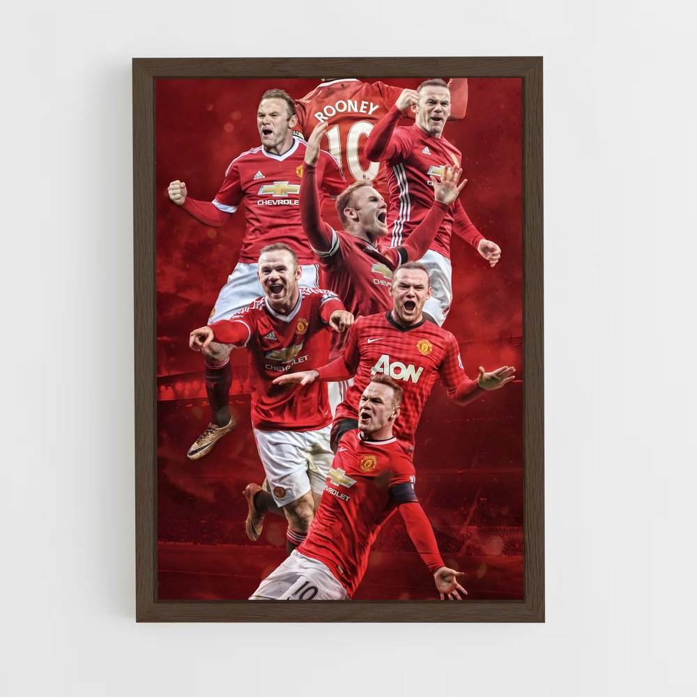 ap-wayne rooney-8 cadre Bois foncé