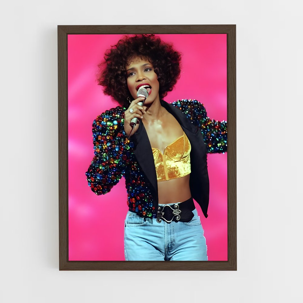 ap-whitney houston-10 cadre Bois foncé