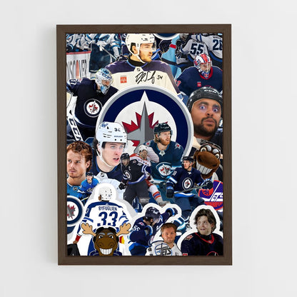 ap-winnipeg jets-6 cadre Bois foncé