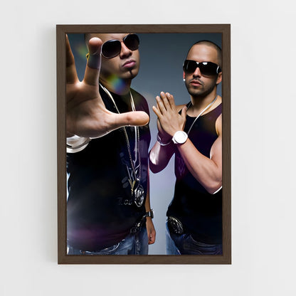ap-wisin and yandel-1 cadre Bois foncé