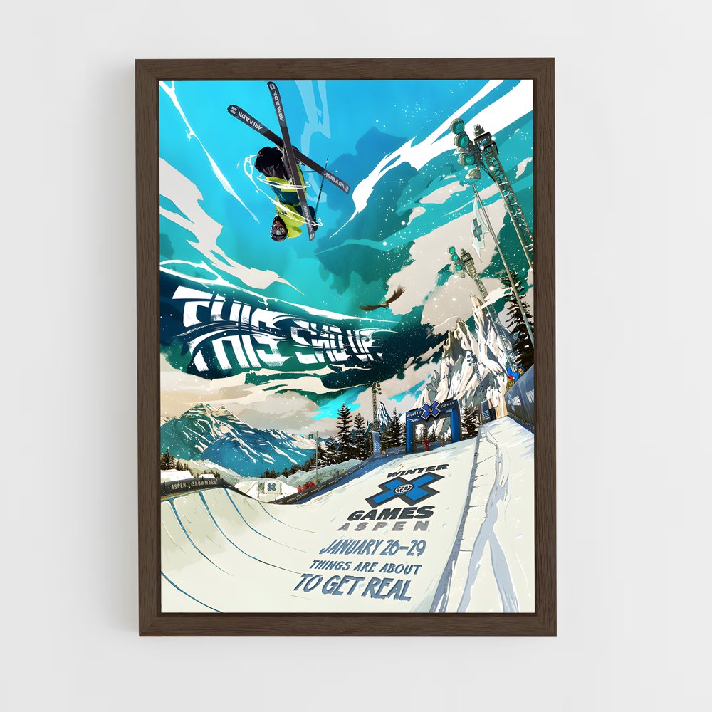 ap-x games skiing-5 cadre Bois foncé