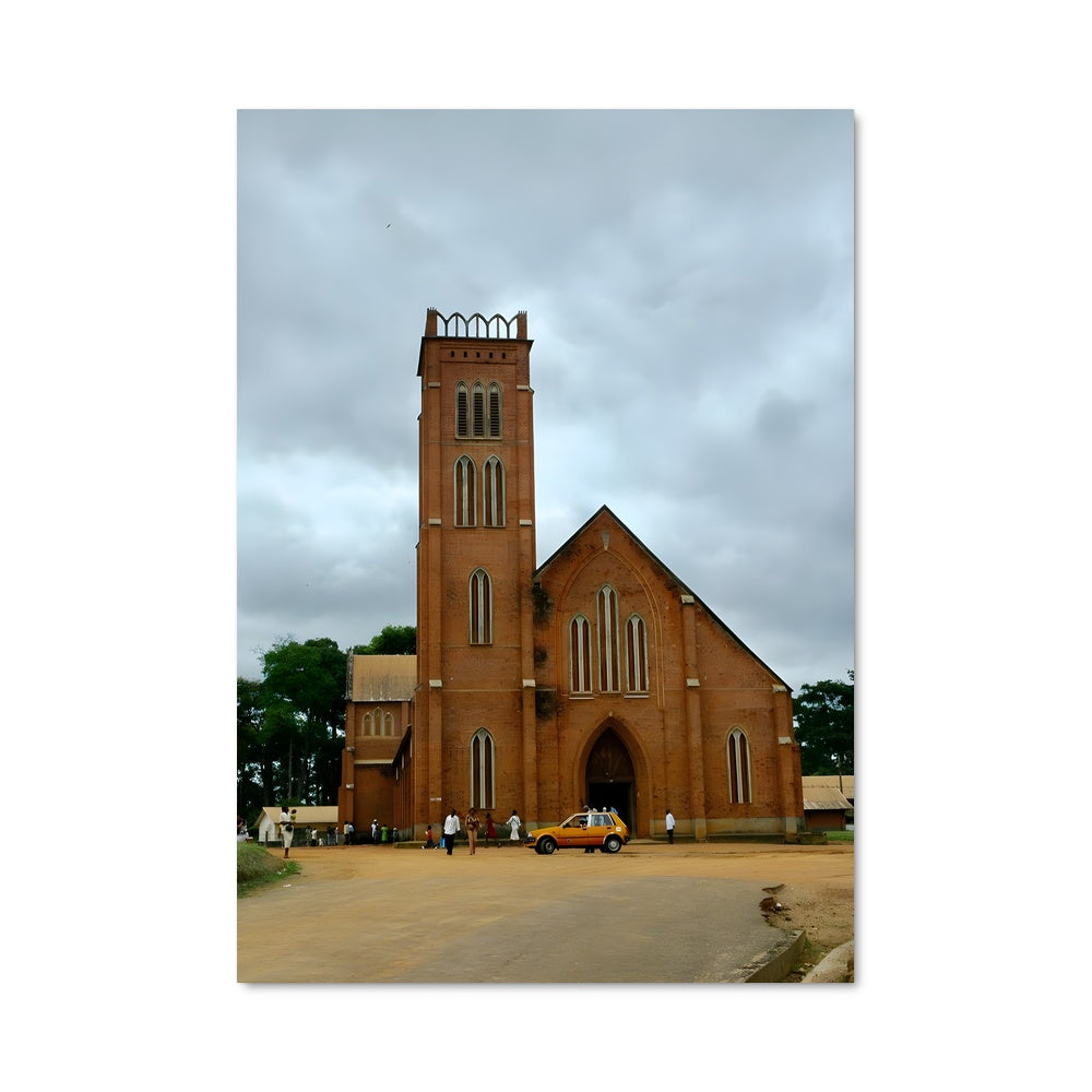 Poster Église et Automobile