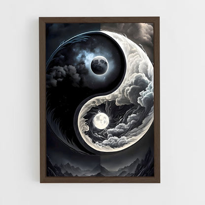 ap-yin yang-3 cadre Bois foncé